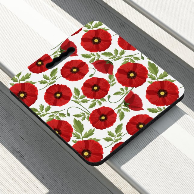 Poppy blooming joyful Summer Flowers Seat Cushion (In Situ)