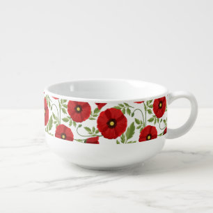 Poppy blooming joyful Summer Flowers Soup Mug