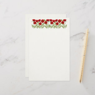 Poppy blooming joyful Summer Flowers Stationery