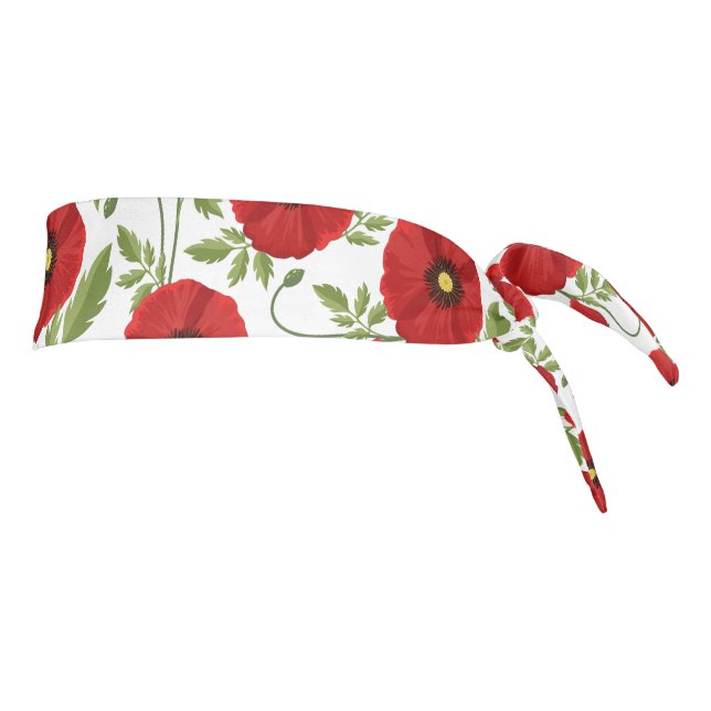 Poppy blooming joyful Summer Flowers Tie Headband (Rotate 90)
