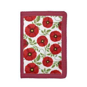 Poppy blooming joyful Summer Flowers Tri-fold Wallet