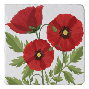Poppy blooming joyful Summer Flowers Trivet