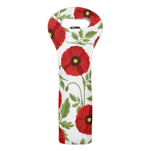 Poppy blooming joyful Summer Flowers Wine Bag