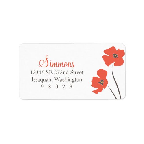Poppy Blossom Address Label
