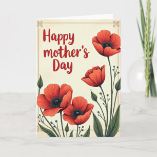 Poppy Blossom Mothers Day Card