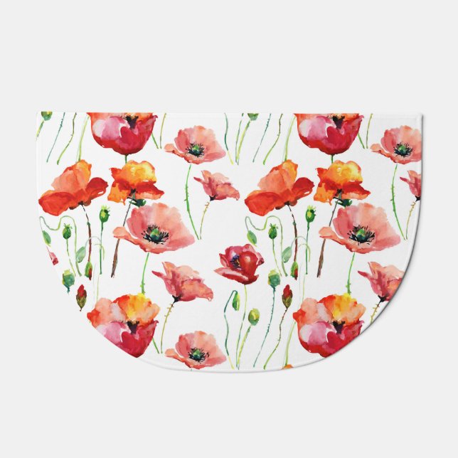 Poppy Blossom: Simple Seamless Background. Doormat (Front)