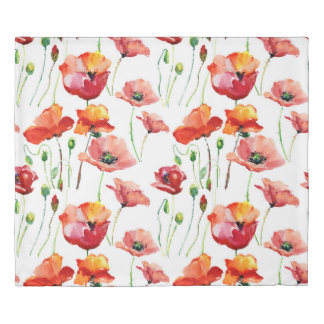 Poppy Blossom: Simple Seamless Background. Duvet Cover
