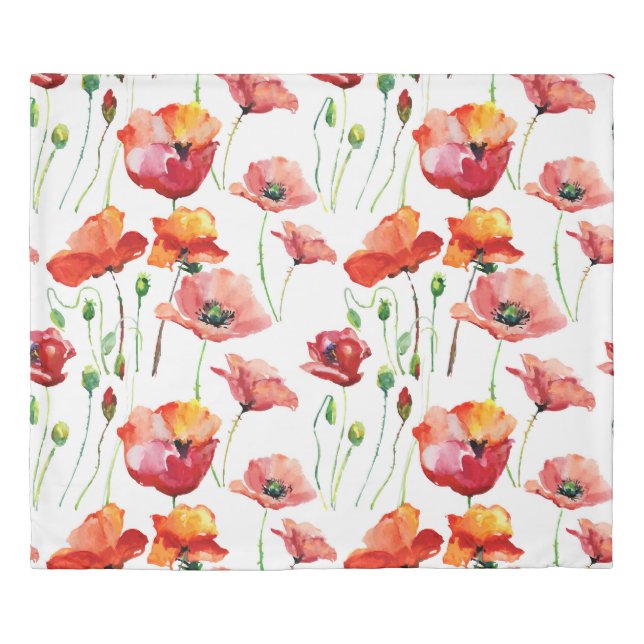 Poppy Blossom: Simple Seamless Background. Duvet Cover (Front)