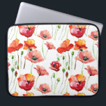 Poppy Blossom: Simple Seamless Background. Laptop Sleeve<br><div class="desc">Seamless background: poppy
Sunflower's Radiance: Dark Background's Brilliance.
Poppies bloom in watercolor splendor. Nature's dance in paint.
flower,   watercolor,   poppy,   red,   pattern,   background,   illustration,   drawing,   field,   wild,   seamless,   abstract,   white,   dew,   bright,   spring,   greenfield,   texture,   decor,   nature</div>