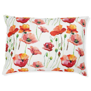 Poppy Blossom: Simple Seamless Background. Pet Bed