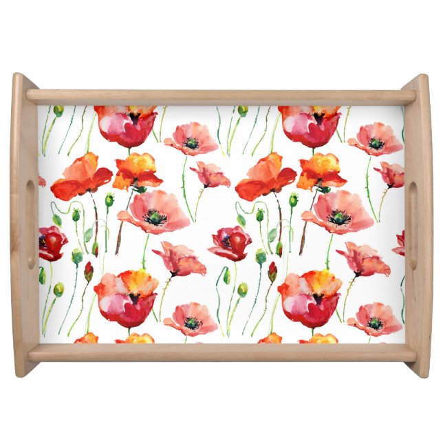 Poppy Blossom: Simple Seamless Background. Serving Tray (Front)