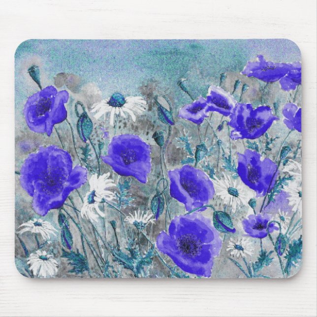 'Poppy Blue' Mousepad (Front)