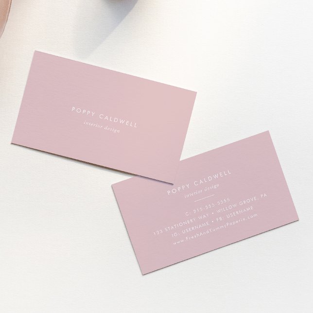 POPPY Blush Pink Modern Esthetician Beauty Salon Business Card (POPPY Blush Pink Modern Esthetician Beauty Salon Business Card)