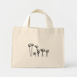 Poppy Boho Chic Minimalistic Grocery Tote Bag