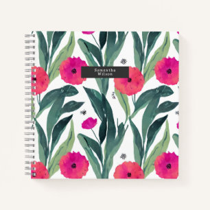 Poppy Botanical Pattern Notebook