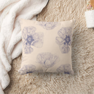 Poppy Botanical  Throw Pillow