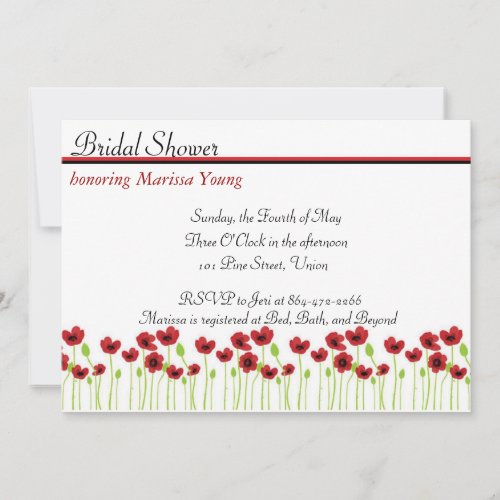 Poppy Bridal Shower Invitation