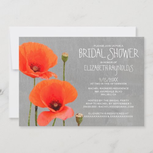 Poppy Bridal Shower Invitations