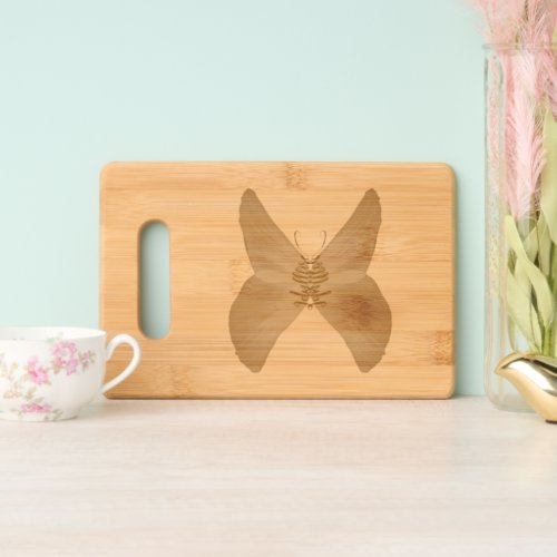 Poppy Butterfly with Your Name Cutting Board
