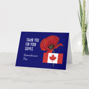 Poppy   CANADA Veterans   REMEMBRANCE DAY Letterpress Thank You Card