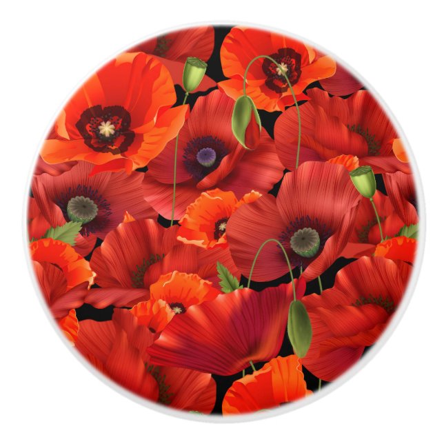Poppy Ceramic Knob (Front)
