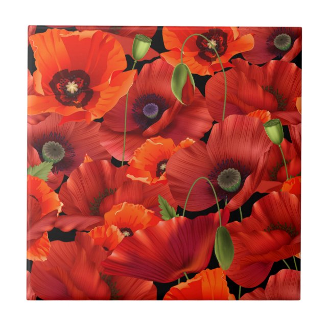 Poppy Ceramic Tile (Front)