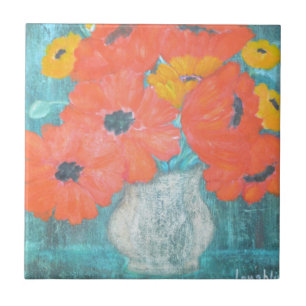 Poppy Ceramic Tile By Brendan Loughlin