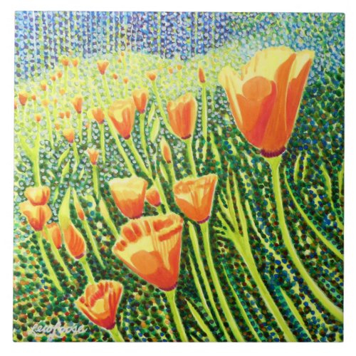 Poppy Ceramic Tile Poppy Swaying Ceramic Tile