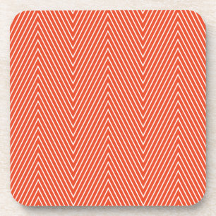 poppy chevron drink coaster