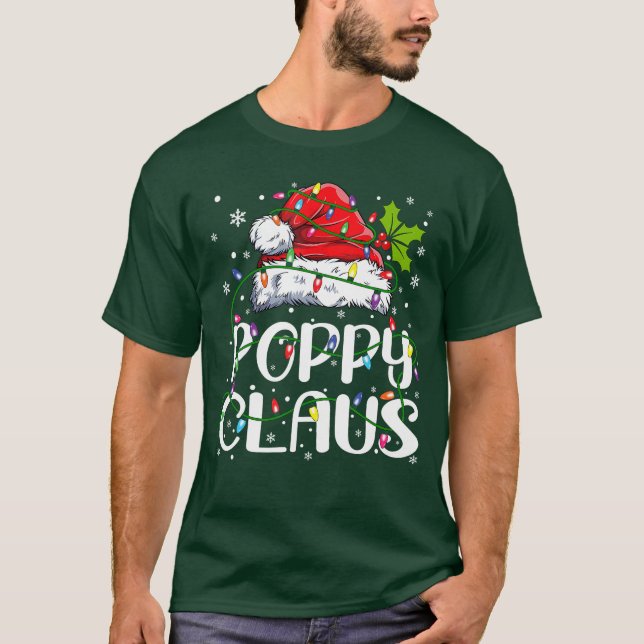 Poppy Claus Christmas Lights Pajama Family Matchin T-Shirt (Front)