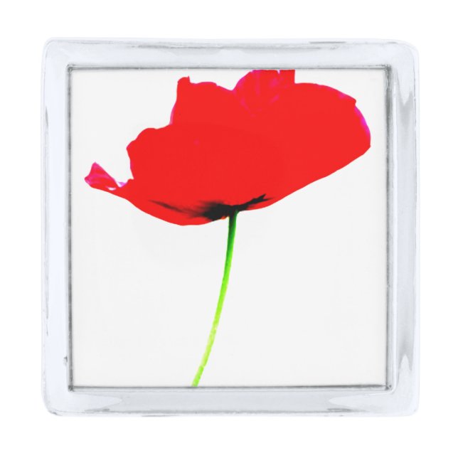POPPY Collection 01 Lapel Pins Silver Finish Lapel Pin (Front)