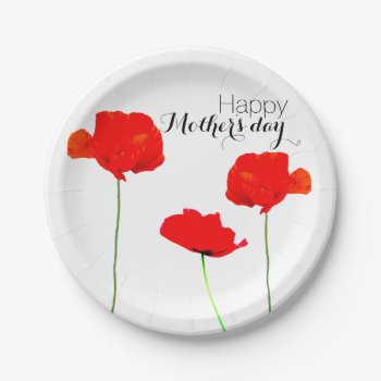 Poppy Collection 05 Mother's Day Paper Plates by ReneBui at Zazzle