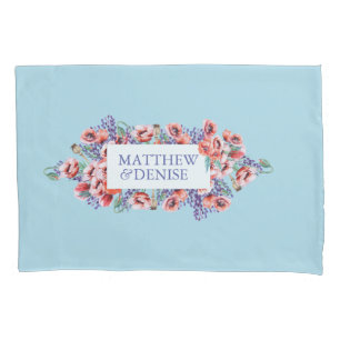 Poppy Collection with Spun Sugar Blue Background I Pillow Case
