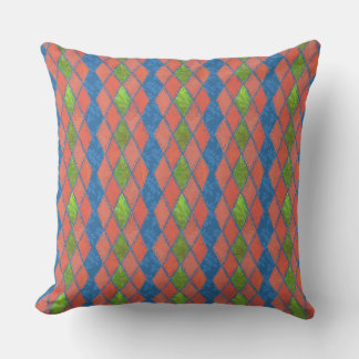 Poppy Colors Faux-patchwork Pillow or Cushion