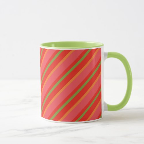 Poppy Colors Snazzy Stripes Ringer Mug