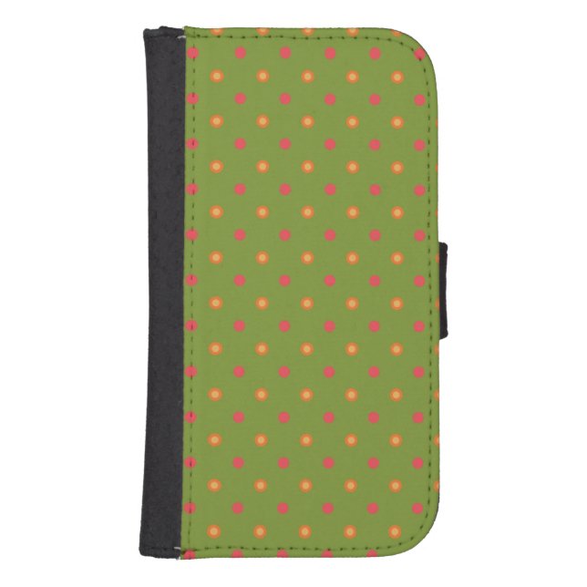 Poppy Colours Polka Dots, Wallet Smartphone Case (Front)