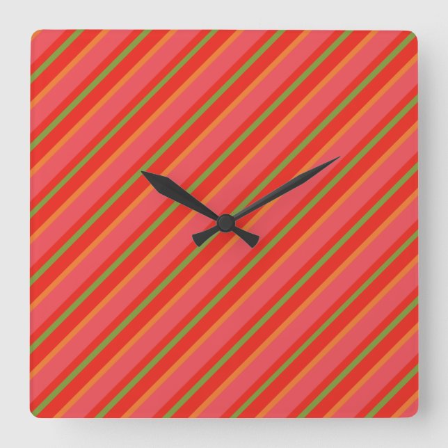 Poppy Colours Snazzy Stripes Wall Clock (Front)