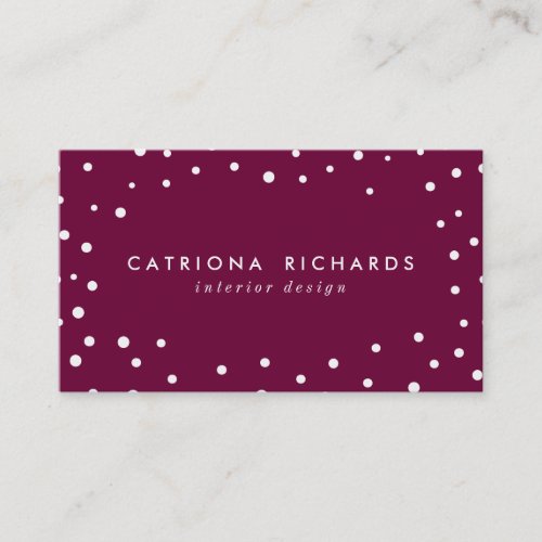 Poppy Confetti Dots Pattern Modern Business Card