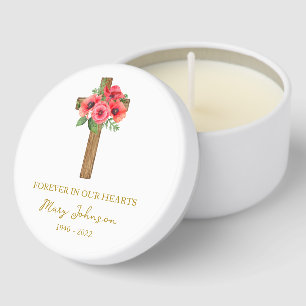 Poppy Cross Funeral Mini Candle Favors