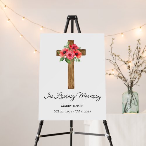 Poppy Cross Memorial Funeral Foam Board