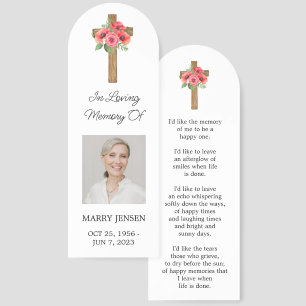 Poppy Cross Photo Memorial Bookmark