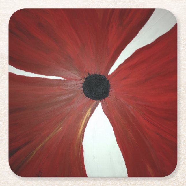 Poppy Custom Square Coasters (Front)