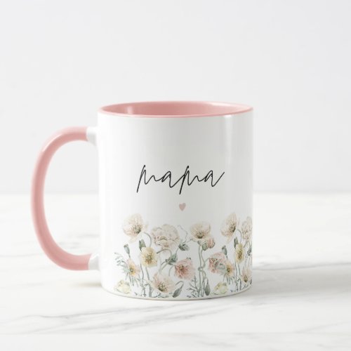 POPPY Cute Pastel Wildflower Floral Mama Mug