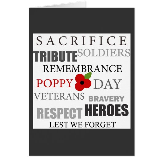 Poppy day words - Card (Front)