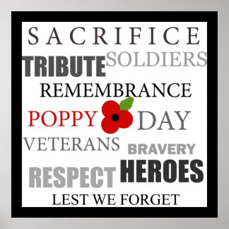 Poppy day words - Poster