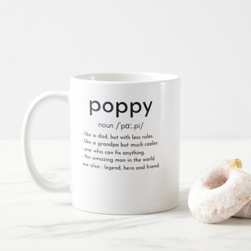 Poppy definition funny grandpa Fathers day Coffee Mug