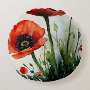 Poppy Dreams Round Pillow