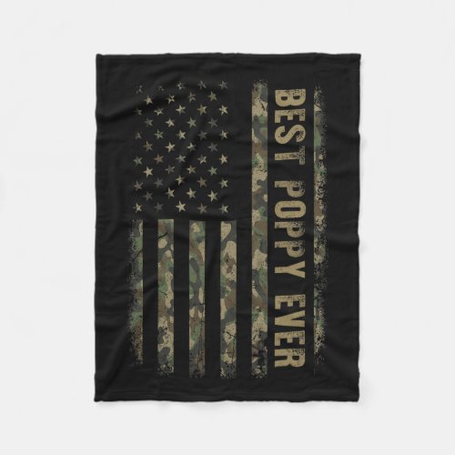 Poppy Ever Camouflage American Flag Fathers Day  Fleece Blanket