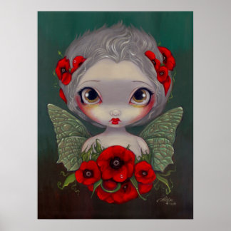 Poppy Fairy big eyed gothic fairy Art Print