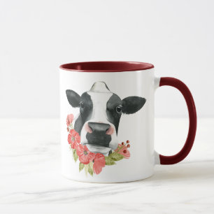 Poppy Farm - Cow with Flowers Mug